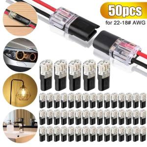 2 Pin Way Plug Electrical Connectors with Locking Buckle Car Wire Double Plug-in Terminal Block Cable Connection Strips Clamps h260630