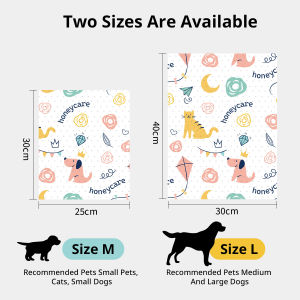 Honeycare 30-60pcs Super Absorbent Paper | Pet Pee Pad | Pet Urine Paper | Pet Wipes  Biodegradable material Camellia fragrance/super absorbent pee pad