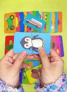 Double Matching Easy Jigsaw Puzzle- Early Learning Animal Fruit Vegetable Puzzle for Toddlers Educational Toys 拼图