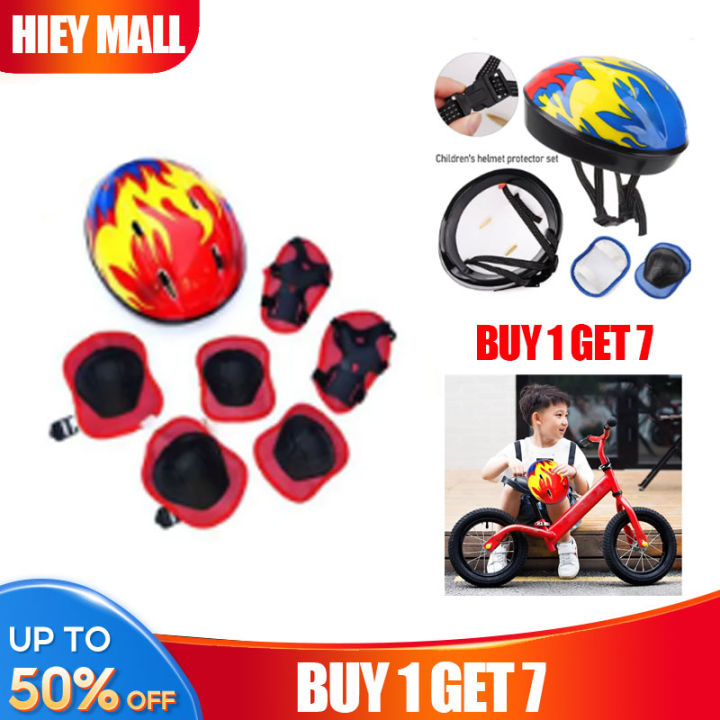Children'S Sports Protective Set Hole Kid Helmet knee pad Wrist Pads kids  scooters helmet urban skate helmet for skateboards bmx bike and kids