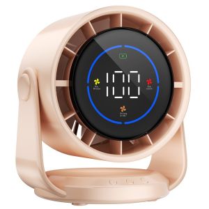 TiaoxiLife Portable Desktop Loop Fan 1-100 Speed High Speed Silent Turbofan 4000mAh Camping Fan USB Rechargeable Digital Display Non Perforated Wall Fan