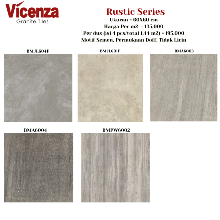 Granite Tile Vicenza 60x60 Doff/Rustic Grey | Lazada Indonesia