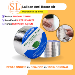 Lakban Tambal Bocor Air / Lakban Anti Bocor Atap Pipa Toren Tahan Panas Alumunium Foil Butyl Rubber Super Lengket