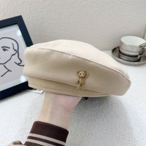 GORGE Gấu Nhỏ Mũ len kiểu Newsboy Chống gió Màu đơn sắc Mũ len Thời trang Giữ ấm Mũ họa sĩ vẽ tranh trên mây Phụ nữ Cô gái