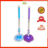 Cây Chổi lau nhà tự vắt thông minh 360 độ LOẠI TỐT chất lượng cây inox chắc chắn tiện lợiMâm Nhựa tròn kèm bông lau siêu thấm
