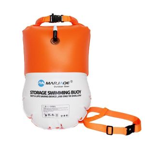 20L Inflatable Open Swimming Buoy Tow Float Dry Bag Double Bag with Waist Belt for Swimming Water Sport Storage Safety Bag