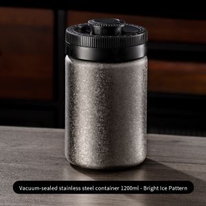 BINCOO กล่องเก็บสินค้ากาแฟสุญญากาศอัดผงกาแฟจัดเก็บกาแฟขวดปิดสนิท400มล./600มล./1200มล.