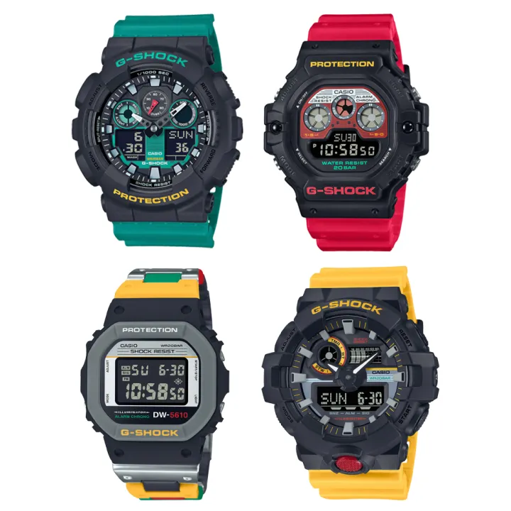 นาฬิกาลำลอง Casio G-Shock นาฬิกาข้อมือผู้ชาย  รุ่น  DW-5610,DW-5900,GA-700,GA-100,DW-5610MT,DW-5900MT,GA-700MT,GA-700MT (DW-5610MT-1,DW-5900MT-1A4,GA-700MT-1A9,GA-100MT-1A3) - หลากสี
