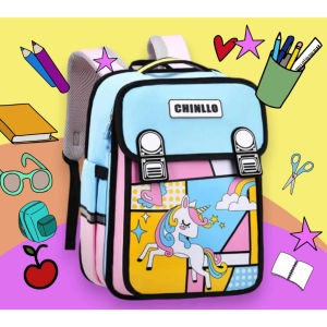 Kids School Bag Children Cute Large Capacity School Backpack Cartoon Printed Lightweight Kindergarten Back Pack
