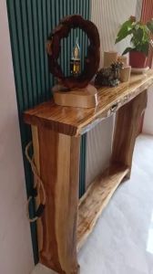[FURNI HOME] IN ZALO N Bàn Console Gỗ Nguyên Tấm 2 Tầng Dày 5cm Bàn Trang Trí Phòng Khách