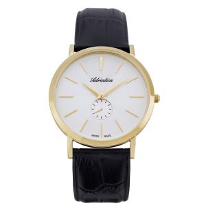 ADRIATICA Swiss Made Classic Gold Watches Small Second Hand Men Women Leather Strap Watch 41mm A1113.1213Q