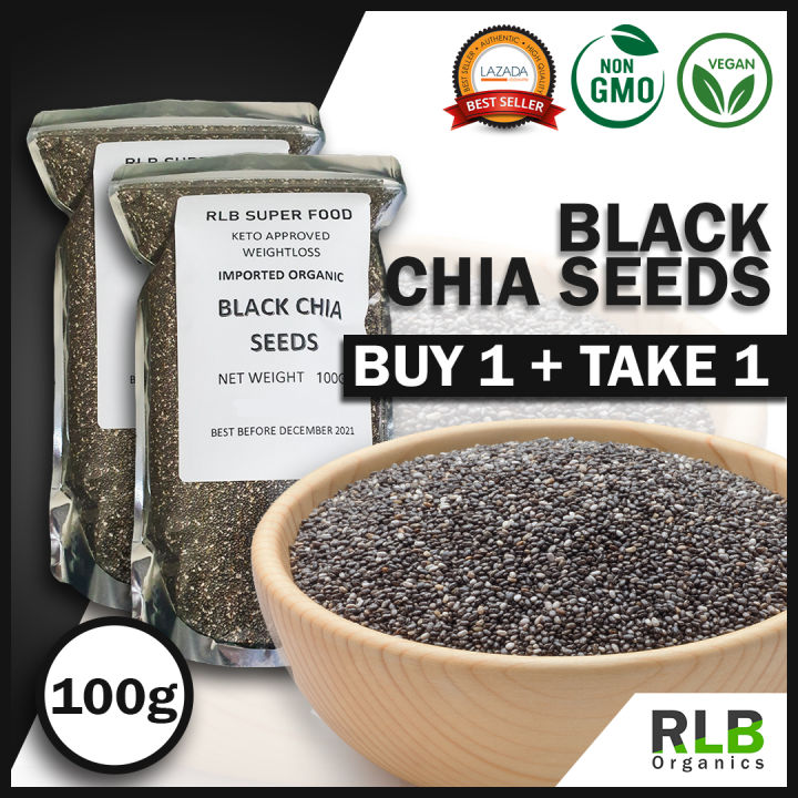 Buy 1 Take 1 100 grams Organic Black Chia Seeds with Omega3, Non GMO