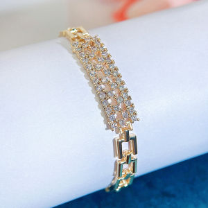 SEQUITO Charming Prom Party Bracelet White Gold Plated Full Micro Pave Tiny AAAAA Cubic Zirconia Sparkly Crystal Pendant Bracelet Party Decoration B328