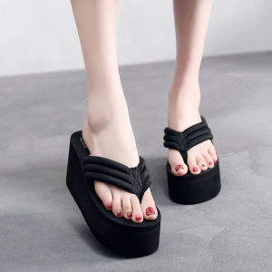 [Free Shipping] Womens Summer Fashionable Outdoor Platform Thick-Soled Wedge Non-Slip Beach Sandals Beach Flip-Flops High-Heeled Sandals