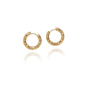 ต่างหูห่วงสีเงิน18K ชุบทอง • กันน้ำไม่เสื่อมเสีย316L สแตนเลสไททาเนียมเหล็กต่างหูขนาดใหญ่แฟชั่นสำหรับผู้หญิงผู้ชาย ER417