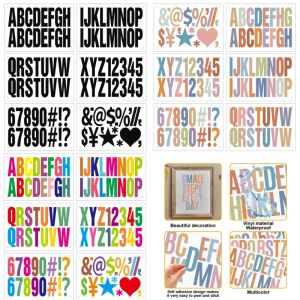 UMI 6pcs/Set A-Z 0-9 Waterproof 26 Alphabet Letter Colorful Number Stickers Grad Decoration DIY Balloon Crafts Making 字母贴纸