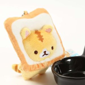 SI958 Keyring Cute Bag Pendant Bag Hanging Ornaments Keychains Cartoon Cat Plushie Cat Toast Plush Doll Soft Stuffed Toys Bread Cat Pendent