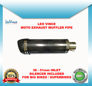 Motorcycle Exhaust Muffler Cannister for Scooters Big Bikes Motorcycles with Silencer 51mm Plug and Play-Leo Vince /VR1