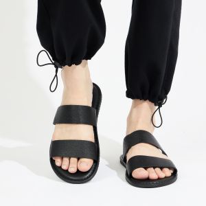 Dép Nam MWC 7833 - Dép Nam Chất Liệu Da Dập Vân Chìm Phối Đường Viền Chỉ Êm Bền