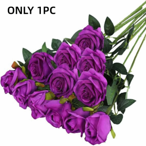 OPEAREY Đồ trang trí giữa bàn đêm Hoa hồng đỏ Đầy màu sắc Sắp xếp hoa tự làm Trang trí ngày lễ tình nhân Lãng mạn Cô Dâu Hoa Lụa Nhân Tạo Cho 1 cái Tiệc cưới tại nhà