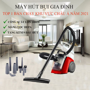 Máy hút bụi gia đình công suất 1000W máy hút bụi cầm tay đa năng với nhiều đầu hút tiện lợi và phạm vi làm việc rộng bảo hành 2 năm lỗi đổi mới trong 7 ngày đầu nhận hàng.