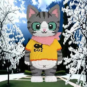 31233 Piece Big Cat Building Block Set 14 Years Old and Above Christmas/Easter Gift Small Particle Splicing Difficult Home Decoration