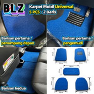 Karpet Mie Lantai Mobil 5 Pcs 2 Baris warna Hitam Abu Merah Coklat Hijau Biru Universal Tebal 16MM Padat Anti Slip Mat / Alas Kaki Keset Mihun Bihun All New Avanza Xenia Calya Sigra HRV Mobilio CRV WRV Fortuner Pajero Innova Ignis Ertiga CX5 Raize Rocky