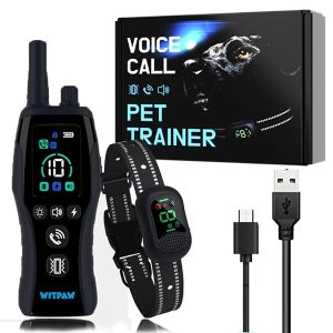 4900FT Remote Dog Training & Anti-Bark Collar with Remote Voice Call LED Flashlight Safety Lock IP67 Waterproof Rechargeable