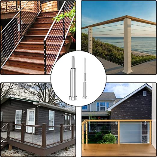 10 pairs Stainless Steel invisible receiver Cable Railing Hardware Kit ...
