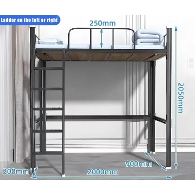 GREENEST Thickened Full Steel Double Decker Bed Iron Double Deck Bed Frame Heavy Duty Bunk Bed Dormitory Kids Adults