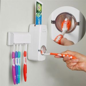 Tempat Sikat Gigi dan Odol Otomatis / Box Odol Sikat Kamar Mandi / Dispenser Odol Tempel Dinding / Gantungan Sikat Gigi Tempel Bisa COD
