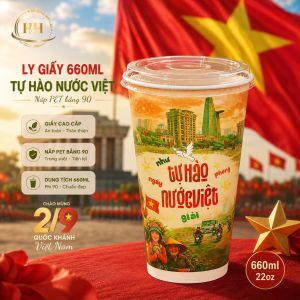 LY GIẤY 660ML – HOA VĂN “TỰ HÀO VIỆT NAM” | SET 100 CÁI