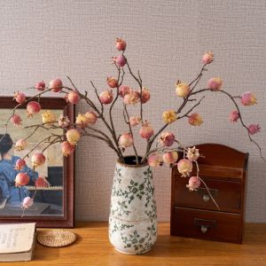 WAPKTY 11 Fruit Artificial Pomegranate Branches Floral Foam Realistic Fake Plants Decorative Simulation Pomegranate Fruit Wedding Decoration
