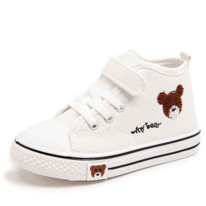 GS30971 Sepatu Sekolah Anak Import Canvas Bear Shoes