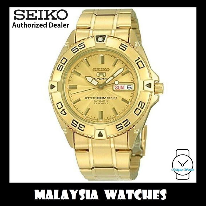 Seiko 5 Sport SNZB26J1 Automatic Hardlex Crystal Glass Gold Dial