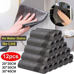 Vải lau ma thuật dày hơn Không có hình mờ Không có dấu vết Khăn lau sợi nhỏ Giặt khô có thể tái sử dụng Khăn lau kính cửa sổ Khăn lau