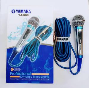Micro dây hát Karaoke có dây Yamaha YA-688 (bạc) dây 5mét (chuyên nghiệp)