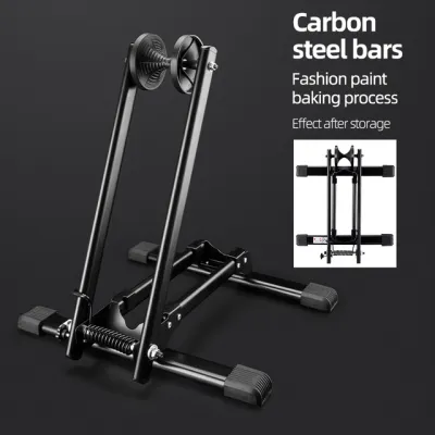 【SG Delivery】ROCKBROS Foldable Bike Stand Portable Bicycle Storage Holder Floor Parking Rack Aluminium Alloy Easy Park and Repair for MTB