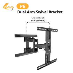 North Bayou NB Swivel TV Bracket P6 / 45" - 75" TV Wall Mount / Double Arm Full Motion Bracket / North Bayou NB / TUV & GS Certified / Universal VESA
