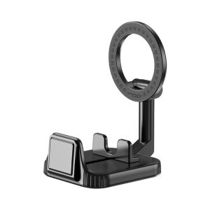 Vyvylabs Travelling Holder Journey Keeper Portable Strong Magnets Foldable Flexible Angles Compatible for Tablets Support Desktop Bracket