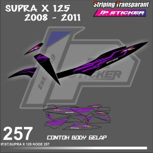SUPRA X125 2008-2011 (COD) STIKER STRIPING MOTOR HONDA SUPRA X125 HOLOGRAM DAN TRANSPARAN