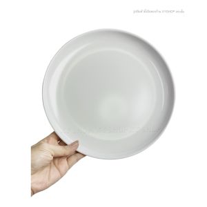 จานกลม 10 นิ้ว ทรงใบบัว | เมลามีน | สีขาว สีดำ | จำหน่ายเป็น.. เซท 6ใบ 12ใบ | TASABA