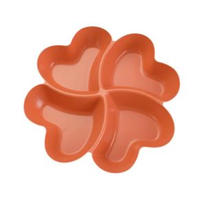 GONOVO Rơm lúa mì Đĩa phục vụ món khai vị Không thể phá vỡ 4 ngăn Đĩa phục vụ đồ ăn nhẹ Sáng Tạo Hình cỏ bốn lá Khay đựng thực phẩm Tiệc tùng