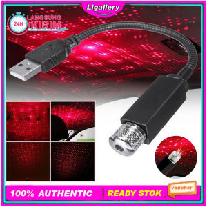 [1 Pcs] Lampu LED Dekorasi Interior Mobil Bintang Usb Star Decoration Lamp RED Kamar Tidur Light Proyektor