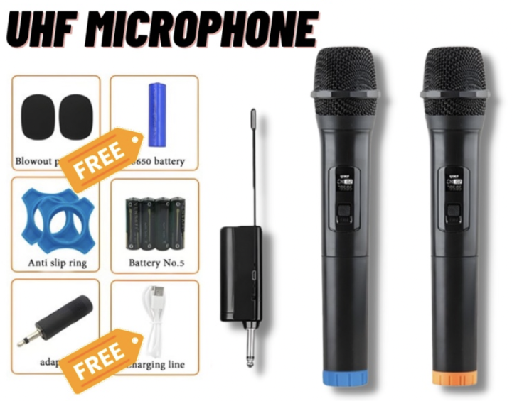Malaysia Original UHF Wireless Microphone Wireless Karaoke Microphone Dynamic Mikrofon Tanpa