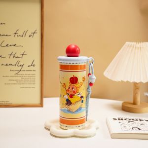 Bình giữ nhiệt dung tích lớn thiết kế đẹp mắt dành cho nữ tiện lợi mang theo văn phòng cốc cà phê. ins Cốc nước có ống hút 316 Thép Không Gỉ