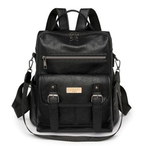 HANAMI Tas Ransel Rania TA1050B5 Kulit Hitam Korea Backpack Remaja Kekinian Murah Terbaru Fashion