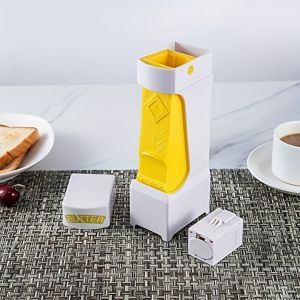 Premium Stainless Steel One-Click Food Cutter with Ergonomic Handle - Ideal for Bread Cheese Butter and More - Perfect for Home Restaurant Ergonomic Design|Durable Plastic Handle Food Preparation Tools Cheese Slicer/cutter Kitchen Accessory