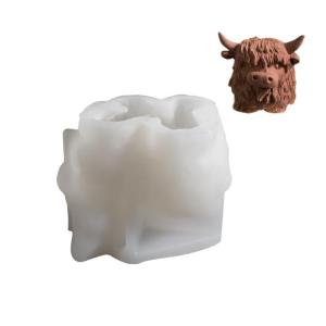 Yak Head Statue Silicone Molds Yak Figurine Silicone Molds for Epoxy Resin Soap Potted Vase Pen Cup
