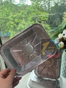 ALUMUNIUM FOIL PERSEGI PANJANG/TRAY FOIL/WADAH ALUMUNIUM UKURAN 650ML HARGA PER 10 PCS